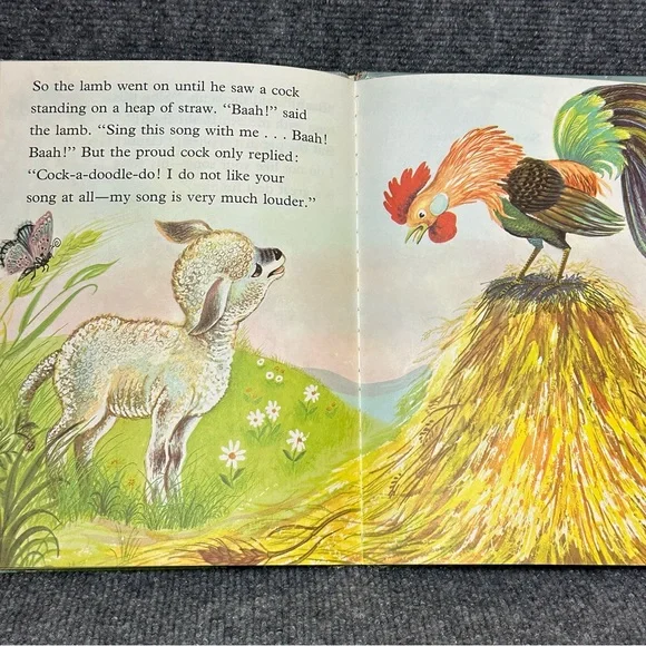 Vintage Big Golden Book A Lamb’s Tale Jenny Reyn 1963 hardcover 8.5x11 nursery - Picture 7 of 13